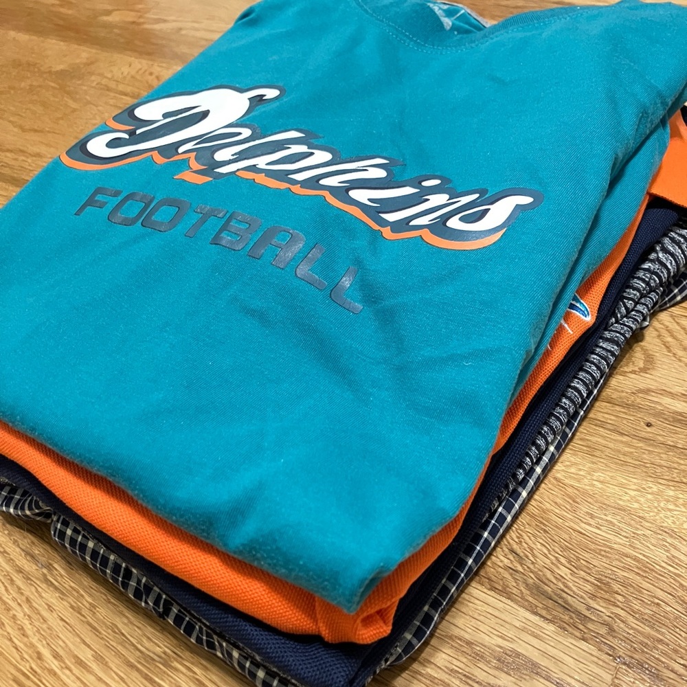 Lot 5 Miami Dolphins Shirts Polos Tommy Bahama Nike Cutter & Buck Men’s Small